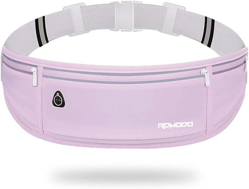 RDMODO Running Fanny Pack for Women, Running Belts for Men, Water Resistant Waist Pack, Large Capacity Phone Pouch，Adjustable Bounce Free Phone Holder for Running Walking Hiking Cards Key Light Purple - Image 1